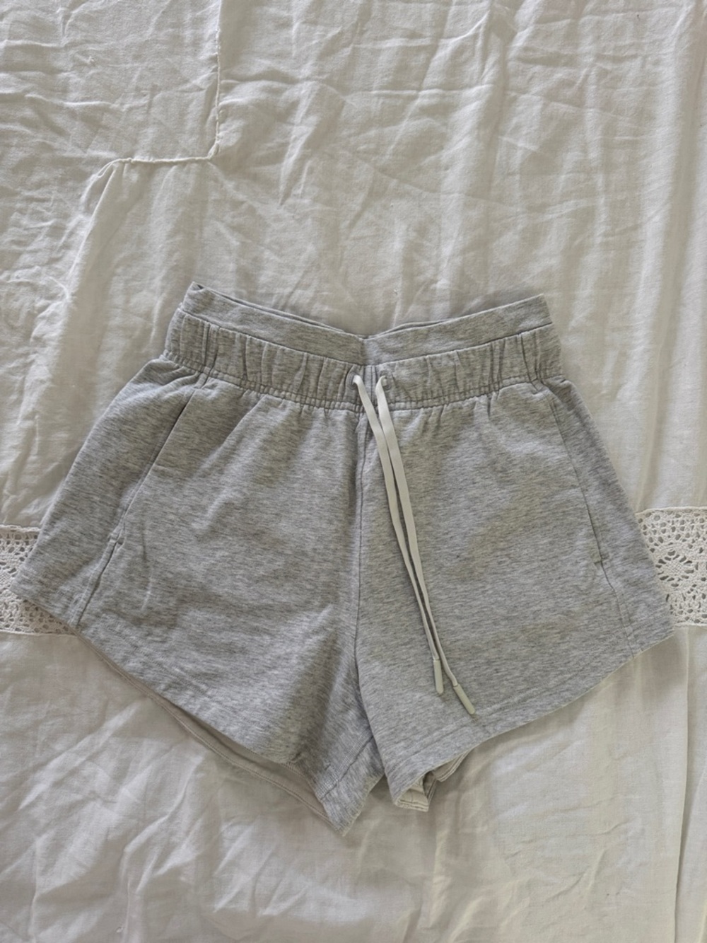 lululemon athletica Light Gray Athletic Drawstring Shorts